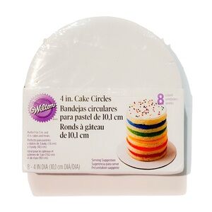 Wilton 4-in Mini Cake Circles, White Cardboard, 8 Count